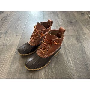 L.L. Bean Duck Boot 6" Ankle Women's 7 Leather Shoe Nearly New Cond. Worn ONCE!